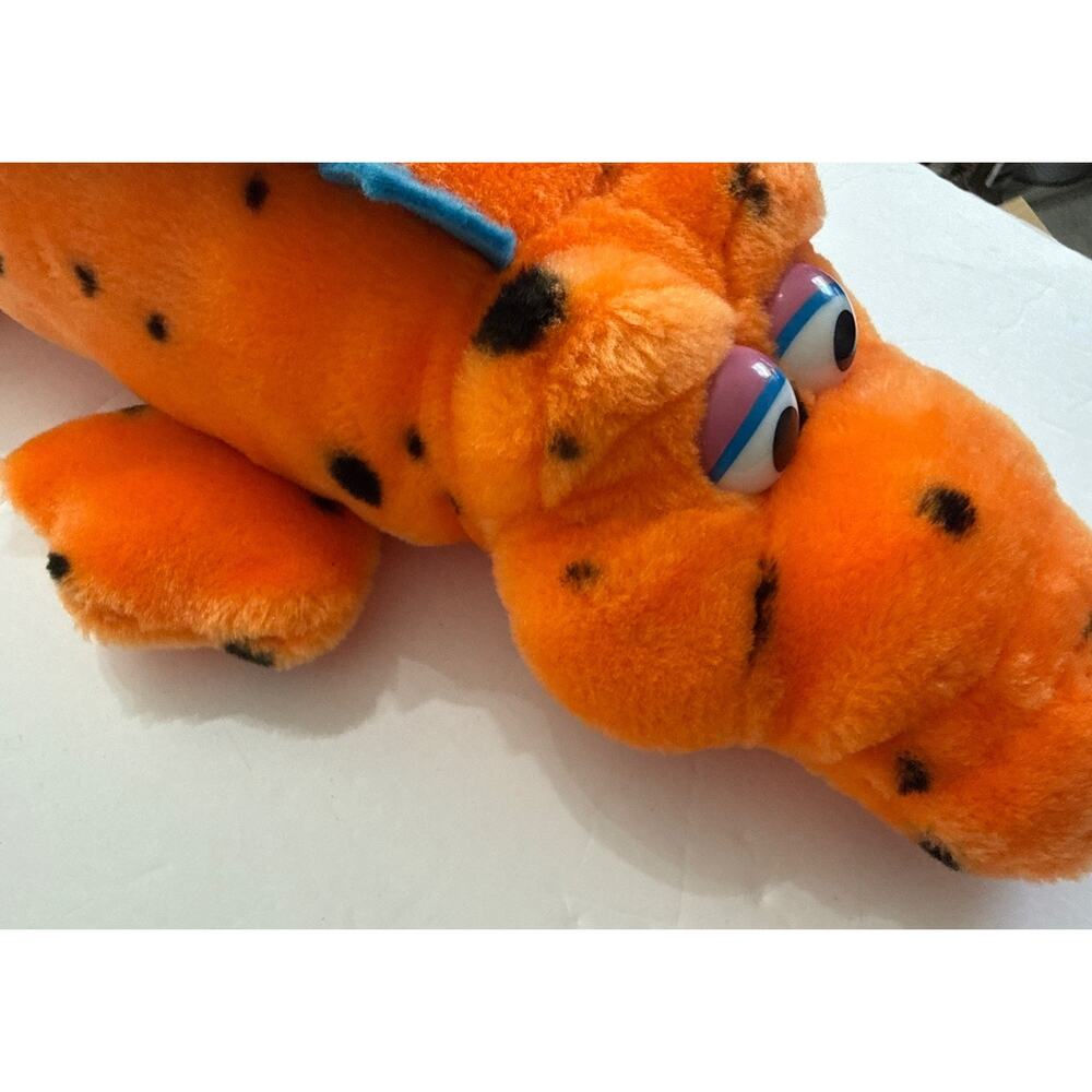 Vtg Suagar Loaf Orange Alligator Plush 21” Long Plastic 3D Eyes W/tags - Picture 12 of 12